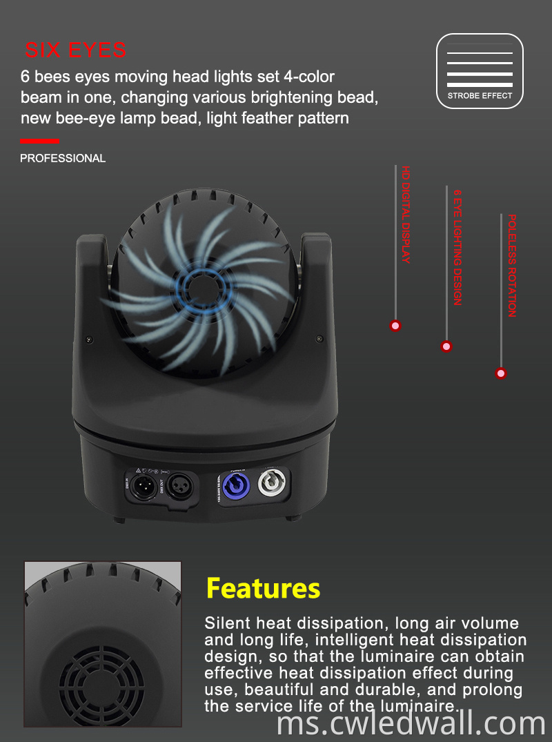 6×15W Mini Bee Eye Stage Lights DJ